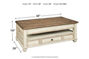 Realyn White/Brown Coffee Table with Lift Top - DMV FurnitureCoffee Table