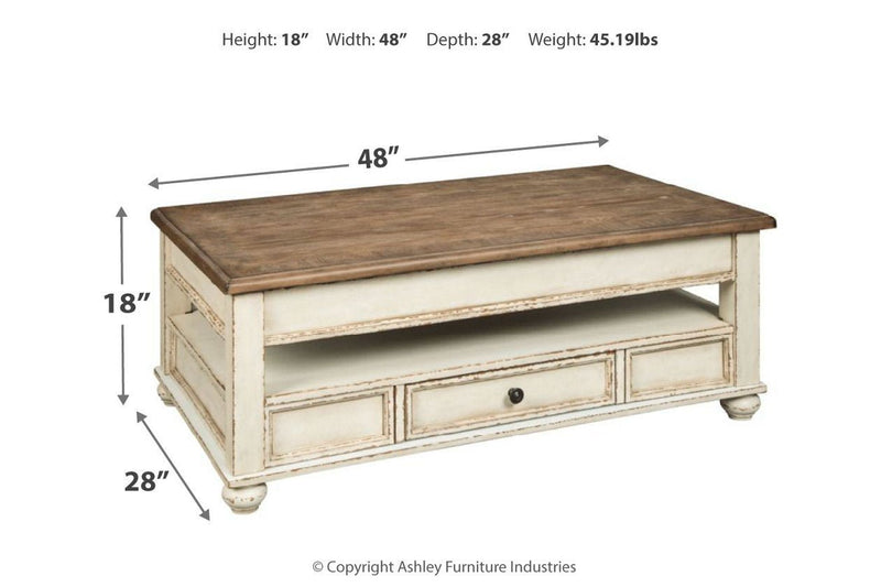 Realyn White/Brown Coffee Table with Lift Top - DMV FurnitureCoffee Table