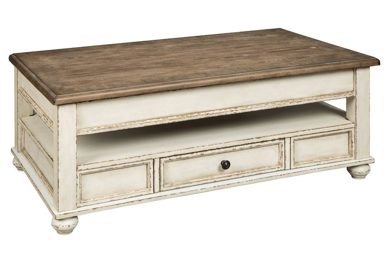 Realyn White/Brown Coffee Table with Lift Top - DMV FurnitureCoffee Table