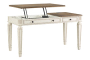 Realyn White/Brown Home Office Lift Top Desk - DMV FurnitureOffice Desks