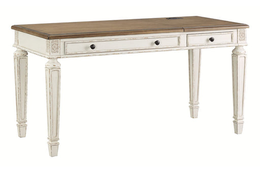 Realyn White/Brown Home Office Lift Top Desk - DMV FurnitureOffice Desks
