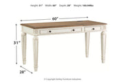 Realyn White/Brown Home Office Lift Top Desk - DMV FurnitureOffice Desks
