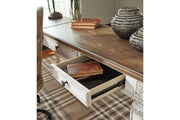 Realyn White/Brown Home Office Lift Top Desk - DMV FurnitureOffice Desks