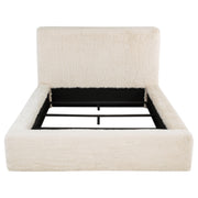 Rebecca Faux Fur Upholstered Queen Bed Cream - 306141Q