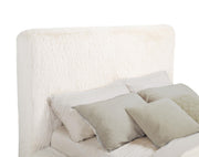 Rebecca Faux Fur Upholstered Queen Bed Cream - 306141Q