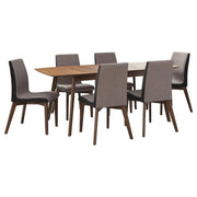 Redbridge 7-piece Rectangular Dining Set Natural Walnut - 106591-S7