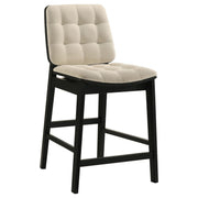 Redbridge Upholstered Counter Chair Cream and Black (Set of 2) - 193959BLK