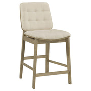 Redbridge Upholstered Counter Chair Cream and Natural Oak (Set of 2) - 193959NAT
