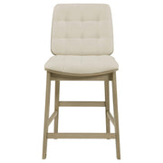 Redbridge Upholstered Counter Chair Cream and Natural Oak (Set of 2) - 193959NAT