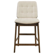 Redbridge Upholstered Counter Chair Cream and Walnut (Set of 2) - 193959WAL