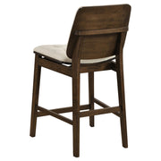 Redbridge Upholstered Counter Chair Cream and Walnut (Set of 2) - 193959WAL