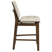 Redbridge Upholstered Counter Chair Cream and Walnut (Set of 2) - 193959WAL