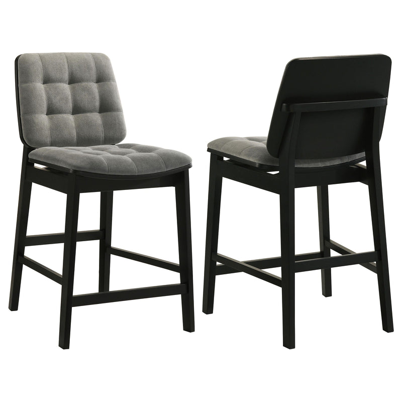 Redbridge Upholstered Counter Chair Grey and Black (Set of 2) - 193969BLK