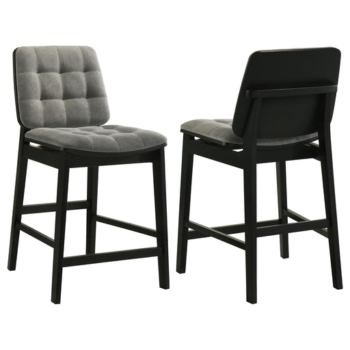 Redbridge Upholstered Counter Chair Grey and Black (Set of 2) - 193969BLK