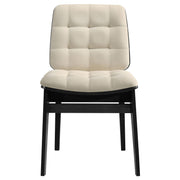 Redbridge Upholstered Side Chair Cream and Black (Set of 2) - 193952BLK