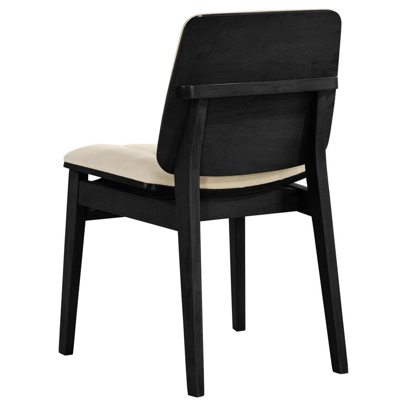 Redbridge Upholstered Side Chair Cream and Black (Set of 2) - 193952BLK