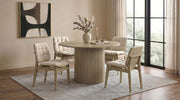Redbridge Upholstered Side Chair Cream and Natural Oak (Set of 2) - 193952NAT