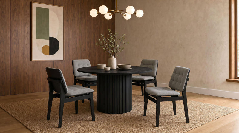 Redbridge Upholstered Side Chair Grey and Black (Set of 2) - 193962BLK
