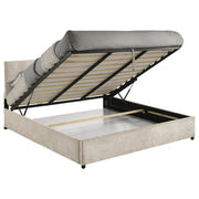 Reeves Upholstered Eastern King Lift-Top Storage Platform Bed Beige - 315918BGEKE