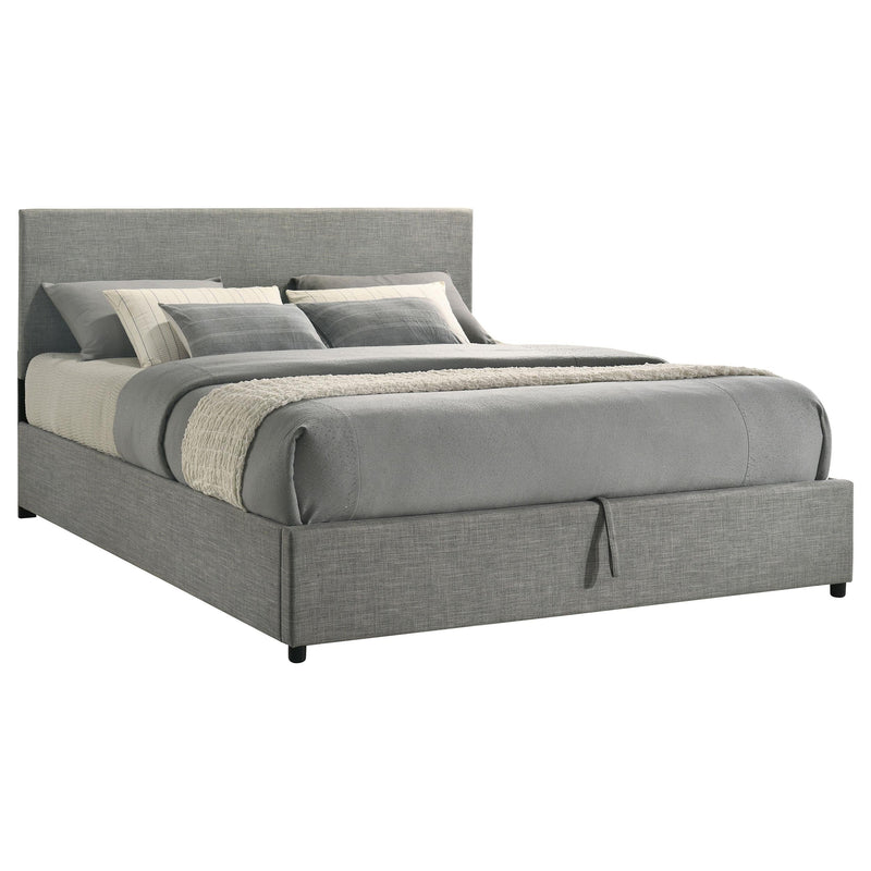 Reeves Upholstered Eastern King Lift-Top Storage Platform Bed Grey - 315918GRYKE