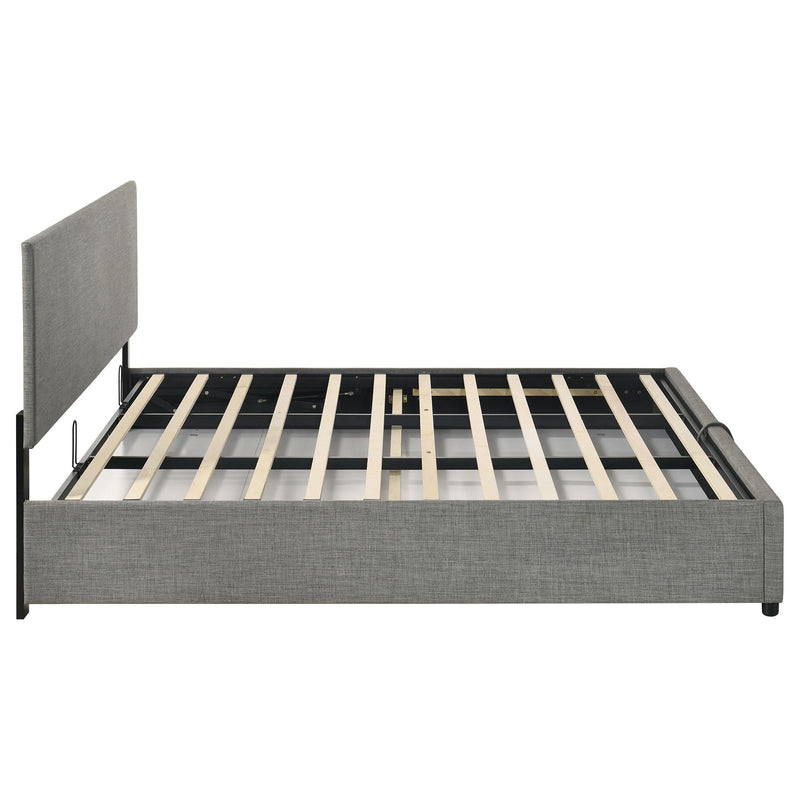 Reeves Upholstered Eastern King Lift-Top Storage Platform Bed Grey - 315918GRYKE