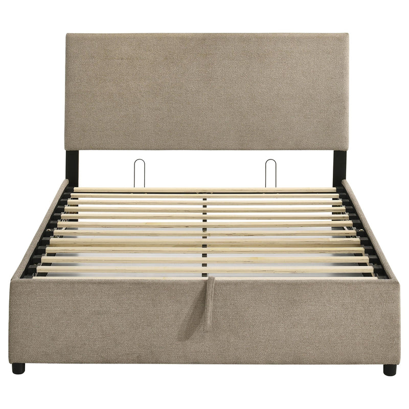 Reeves Upholstered Full Lift-Top Storage Platform Bed Tan - 315918TANF