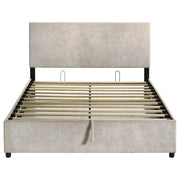 Reeves Upholstered Queen Lift-Top Storage Platform Bed Beige - 315918BGEQ