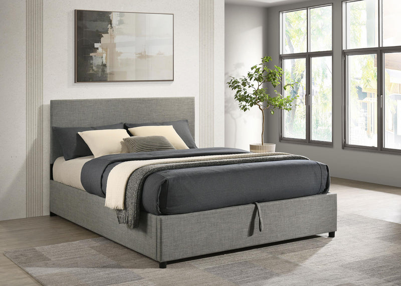 Reeves Upholstered Queen Lift-Top Storage Platform Bed Grey - 315918GRYQ