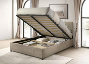 Reeves Upholstered Queen Lift-Top Storage Platform Bed Tan - 315918TANQ