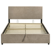 Reeves Upholstered Queen Lift-Top Storage Platform Bed Tan - 315918TANQ