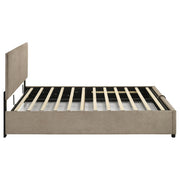 Reeves Upholstered Queen Lift-Top Storage Platform Bed Tan - 315918TANQ