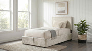 Reeves Upholstered Twin Lift-Top Storage Platform Bed Beige - 315918BGET