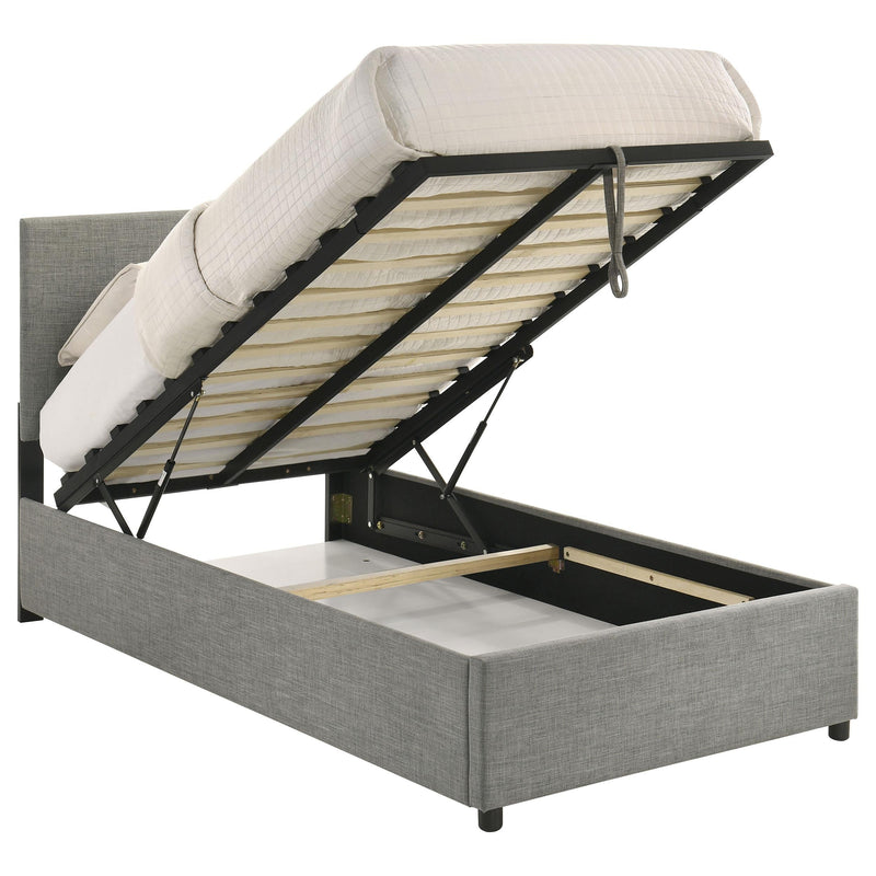 Reeves Upholstered Twin Lift-Top Storage Platform Bed Grey - 315918GRYT