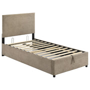Reeves Upholstered Twin Lift-Top Storage Platform Bed Tan - 315918TANT