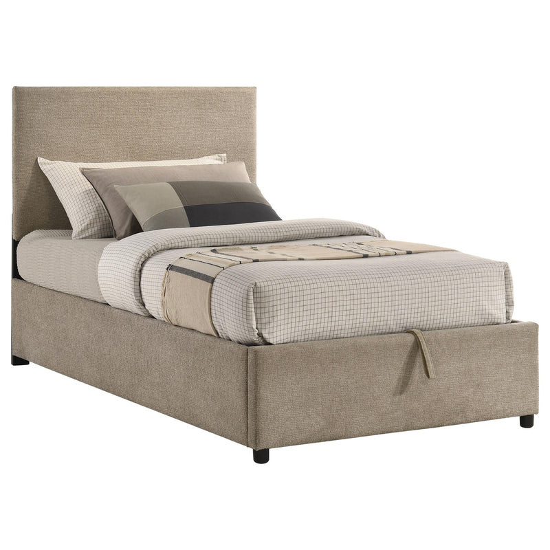 Reeves Upholstered Twin Lift-Top Storage Platform Bed Tan - 315918TANT