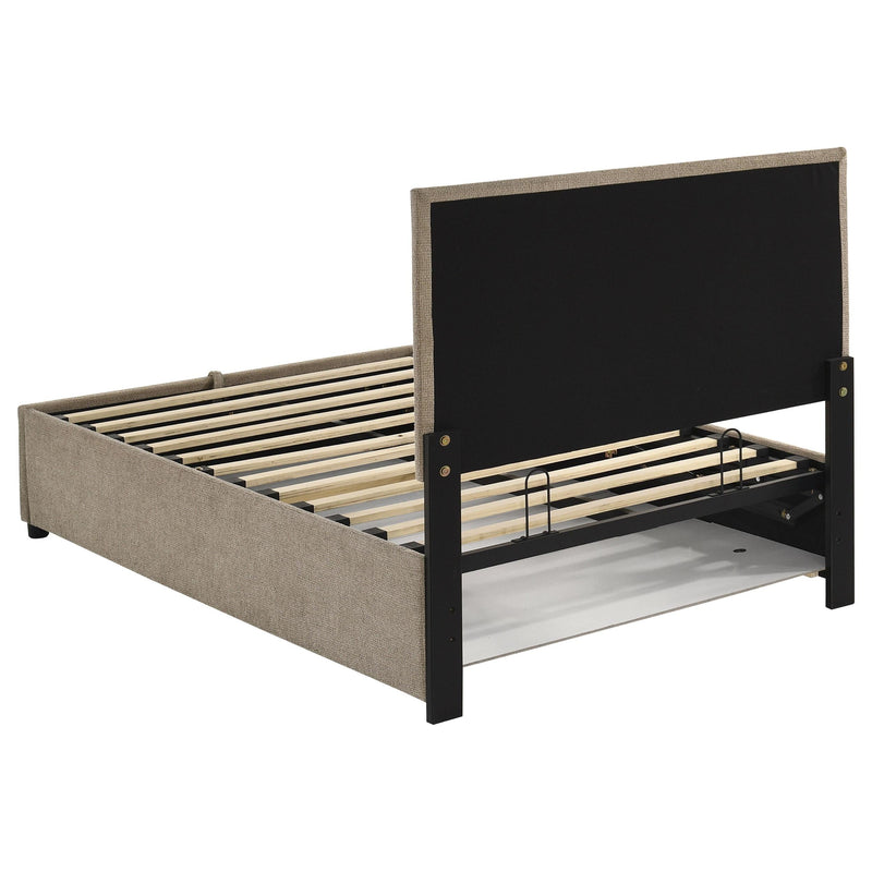 Reeves Upholstered Twin Lift-Top Storage Platform Bed Tan - 315918TANT