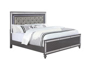 Refino Gray LED King Panel Bed - DMV Furniture