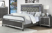 Refino Gray LED Queen Panel Bed - DMV Furniture