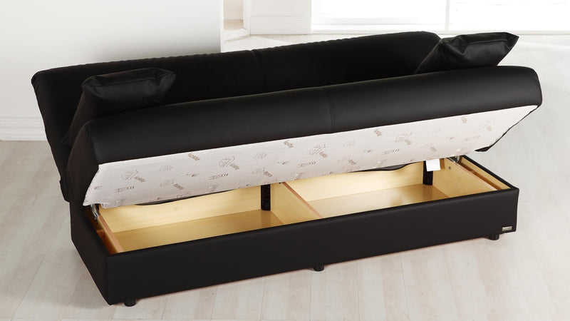Regata 3 Seat Sleeper (Escudo Black - Pu) 1 Piece - DMV FurnitureSleeper Sofa