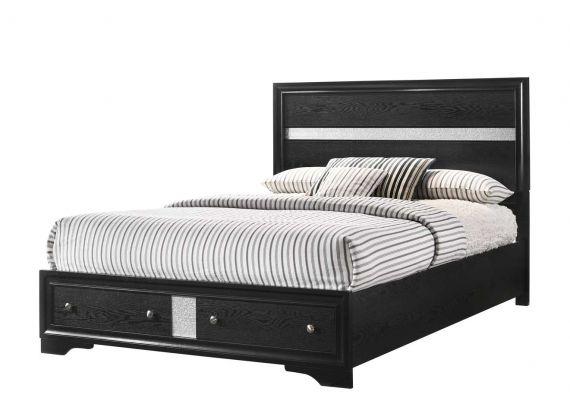 Regata Black King Storage Platform Bed - DMV FurnitureKing Bed