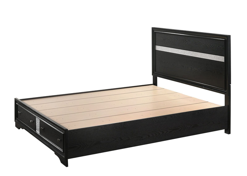 Regata Black King Storage Platform Bed - DMV FurnitureKing Bed