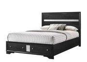 Regata Black Queen Storage Platform Bed - DMV FurnitureQueen Bed