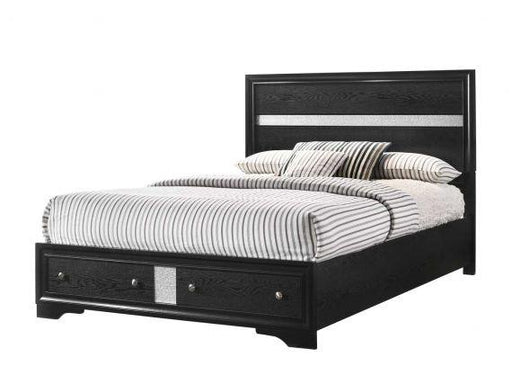 Regata Black Queen Storage Platform Bed - DMV FurnitureQueen Bed