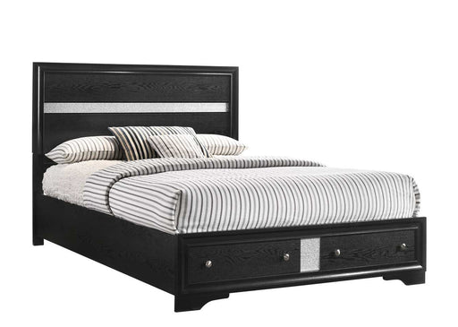 Regata Black/Silver King Storage Platform Bed - DMV FurnitureKing Bed