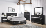 Regata Black/Silver King Storage Platform Bed - DMV FurnitureKing Bed