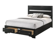 Regata Black/Silver King Storage Platform Bed - DMV FurnitureKing Bed