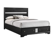Regata Black/Silver Queen Storage Platform Bed - DMV FurnitureQueen Bed