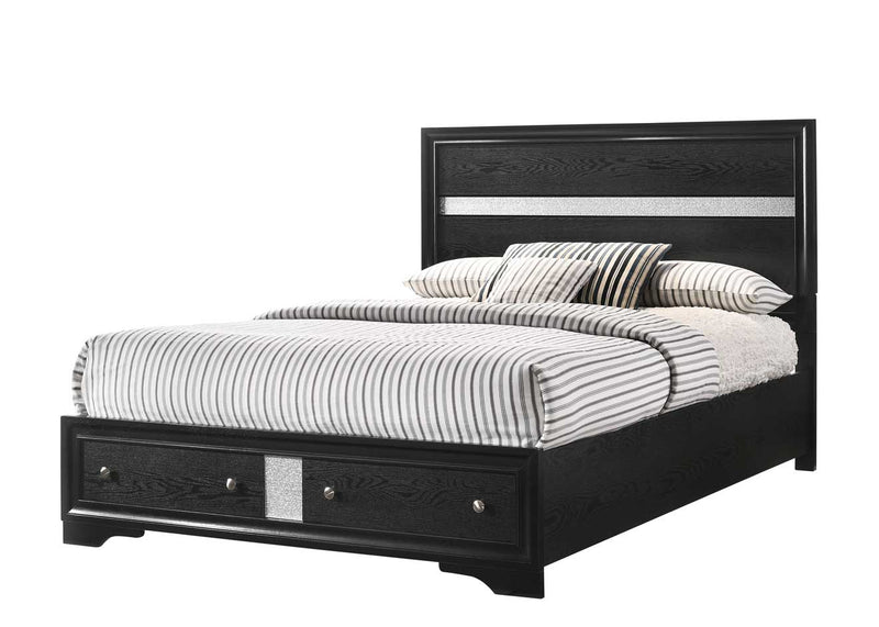 Regata Black/Silver Storage Platform Bedroom Set - DMV FurnitureBedroom Set