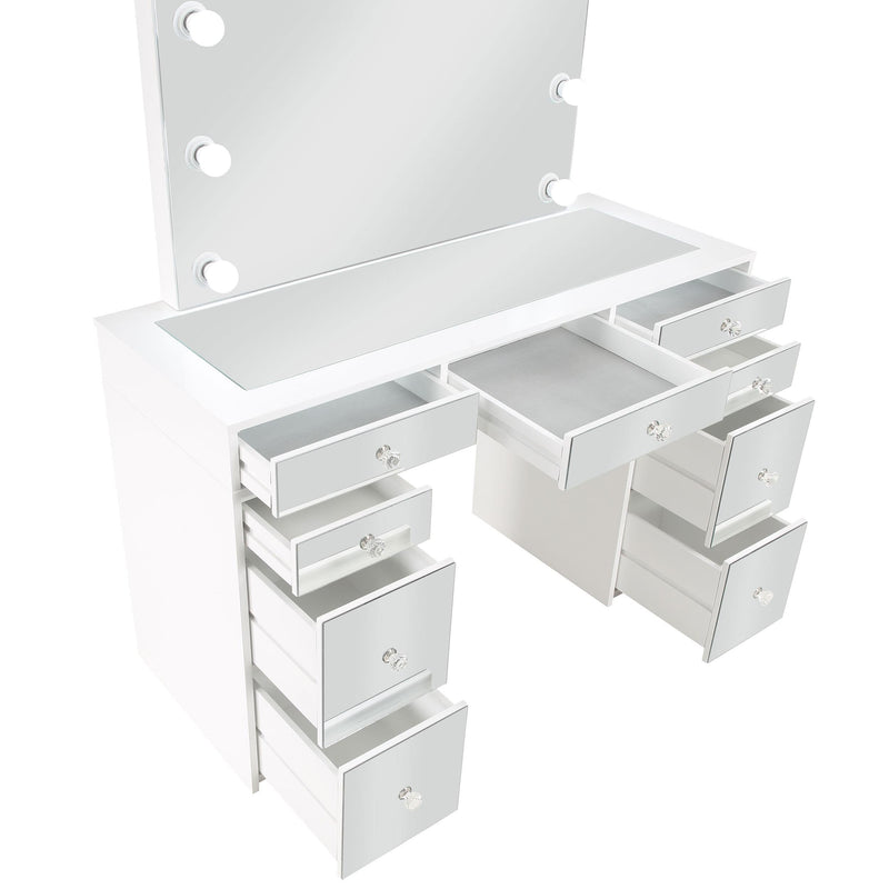 Regina Makeup Vanity Table Set with Lighting White - 930245