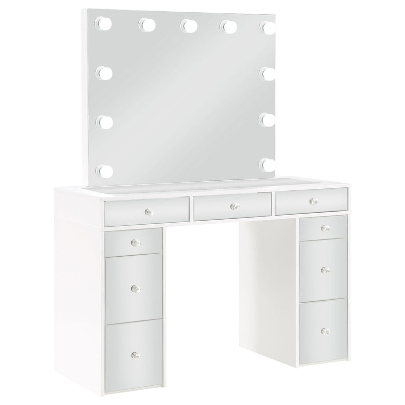 Regina Makeup Vanity Table Set with Lighting White - 930245